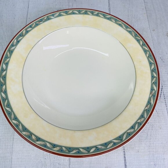 PTS international Interiors PROVENCE Fruit Leave Porcelain  Rim Soup Bowl Set 4 - Picture 6 of 16